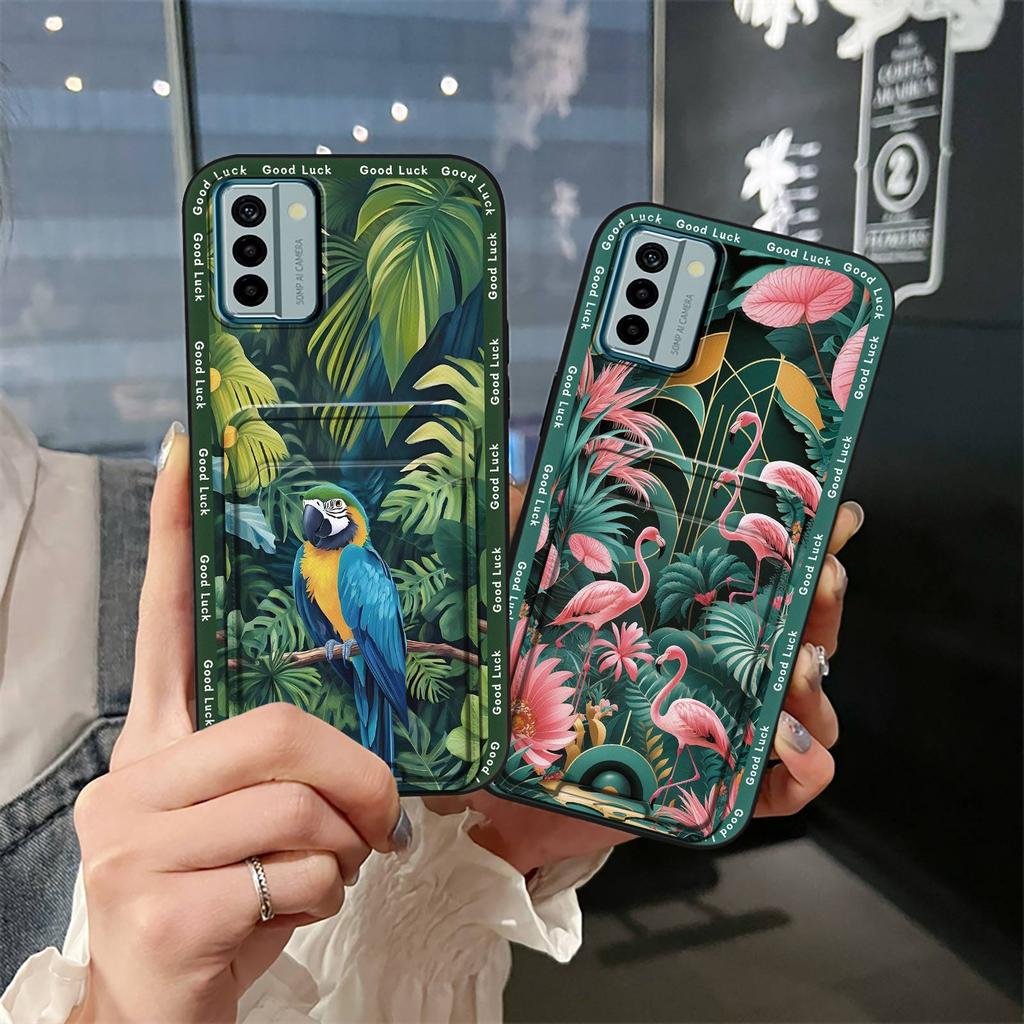 Fashion Design Card bag Phone Case For Nokia G22 Soft case protective TPU Waterproof Card slot Anti-dust Graffiti Cute