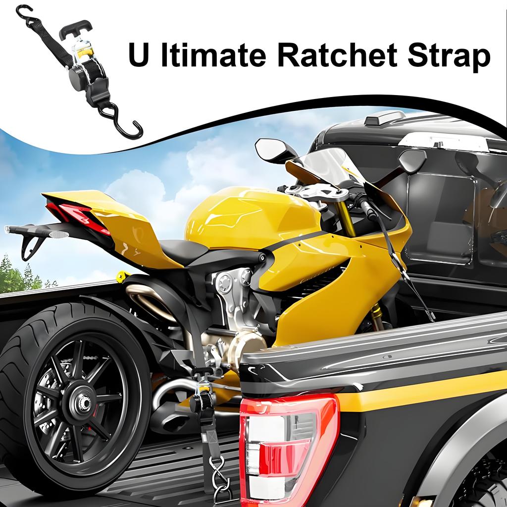 Self-Retracting Truck Bed Straps | Tool-Free Installation & Secure Hold | for Motorcycle ATV Kayak Cargo Hauling