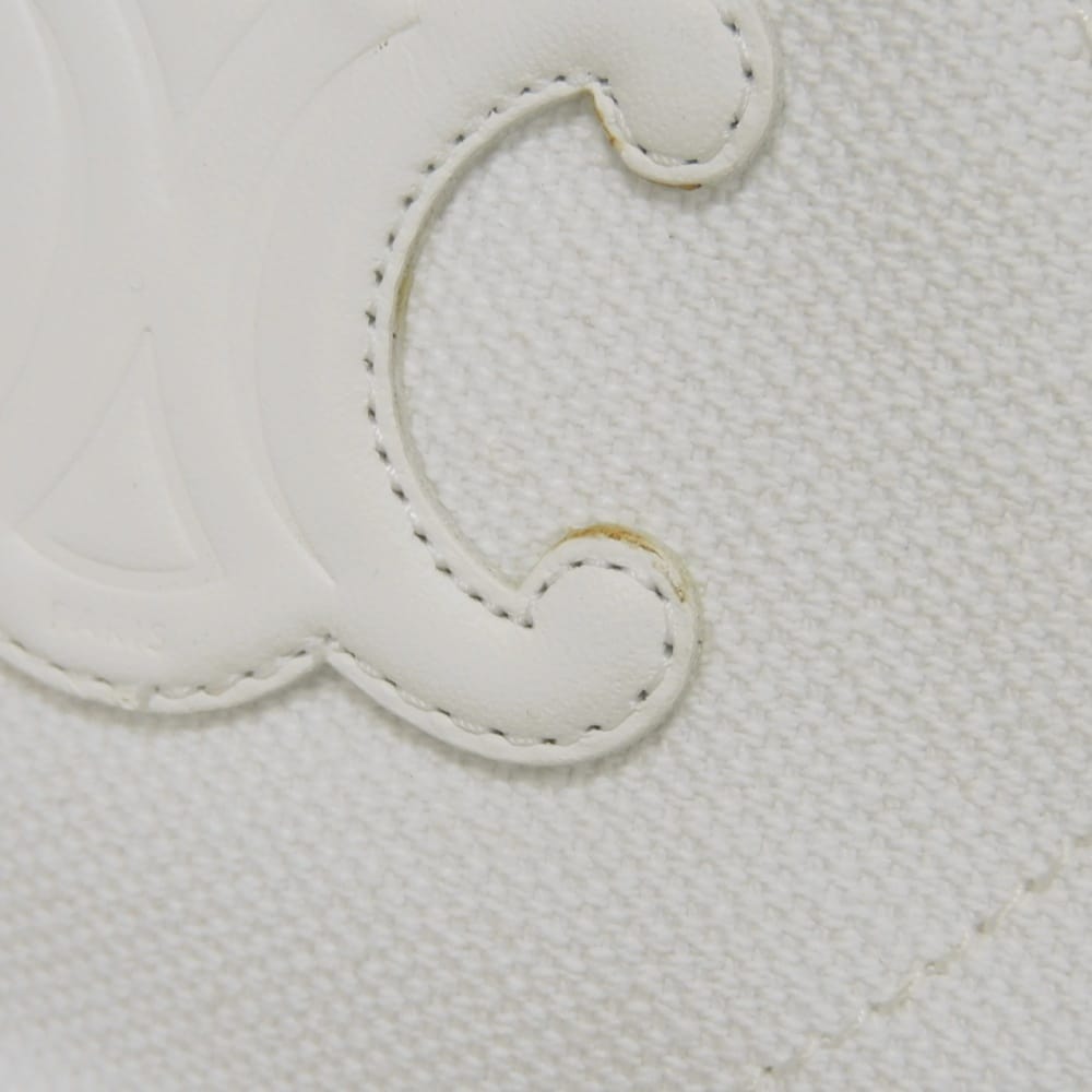 Used Patapan Lace-up Shoes 10431 343142198C.01BC 7900 38 Short 9.8" 6 Triomphe Canvas White Women's from Japan AUTHENTIC