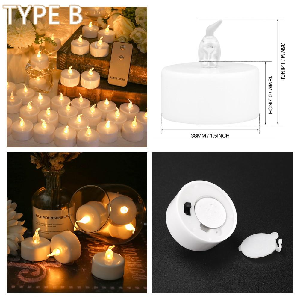 Candles 12/24 Pack Warm Yellow Flameless LED Tea Lights Battery Operated 200+Hours For Aniversary Wedding Home Table Decoration