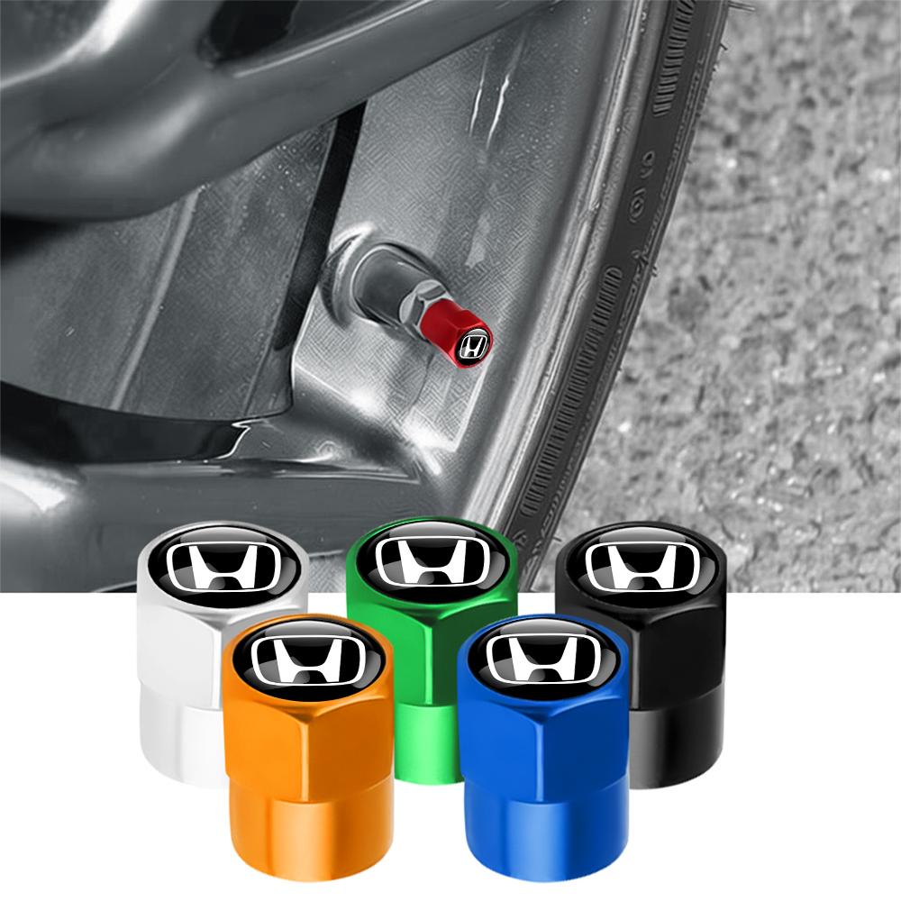 4Pc Car Valve Caps Wheel Tires Air Tyre Stem Protective Cover For Honda Odyssey City HRV Jazz Accord Civic CRV Fit Mugen Insight