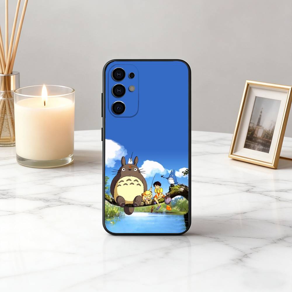 Cute Fat Cat T-Totoro-ct Phone Case For Samsung S25,S24,S21,S22,S23,S30,Ultra,S20,Plus,Fe,Lite,Note,10,Black Cover