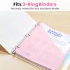 8 Tabs A4 Size 3 Ring Binder Dividers Waterproof Plastic File Index Pages Double-Pocket Index Dividers