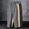Einfarbige elastische Taille lässige Hose Herren gerade Herbst neu Schnürung bügelfrei Hose Jungen vielseitige Jogginghose Trend