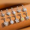 Hypoallergenic Belly Button Ring 316 Stainless Steel Shiny Zircon Fashion Navel Piercing Jewelry for Summer Beach Vacation