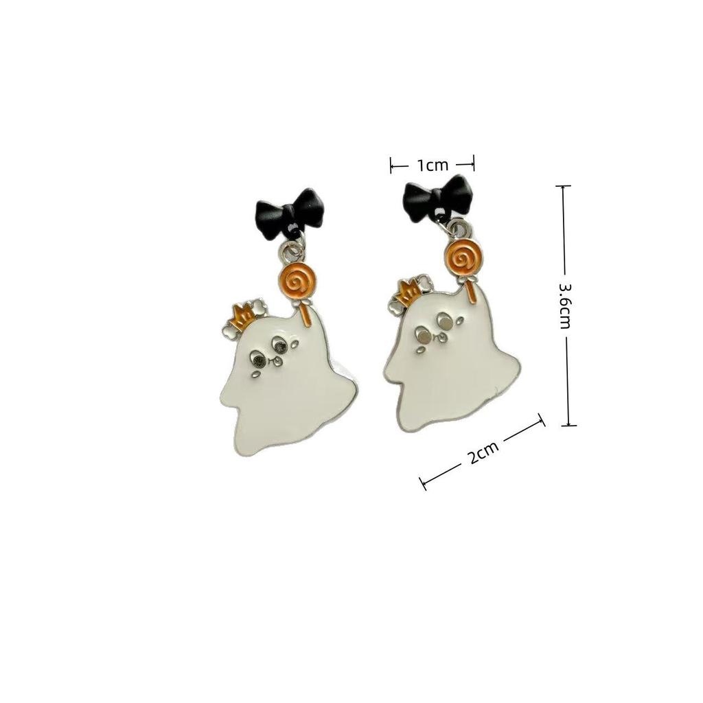 European & American Halloween Drip Oil Ghost Earrings - Cute, Quirky, Sweet Women's Ear Jewelry