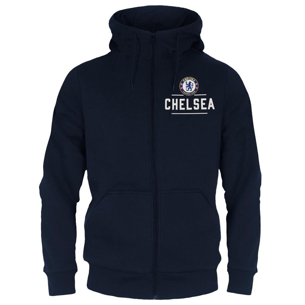 Chelsea FC Mens Fleece Full Zip Hoodie