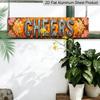 2D Flat, 1pc retro Metallic CHEERS Aluminum Decorative Sign-15.7x3.9 Inch Country Style Decoration with Floral Embellishment, Suitable for Home