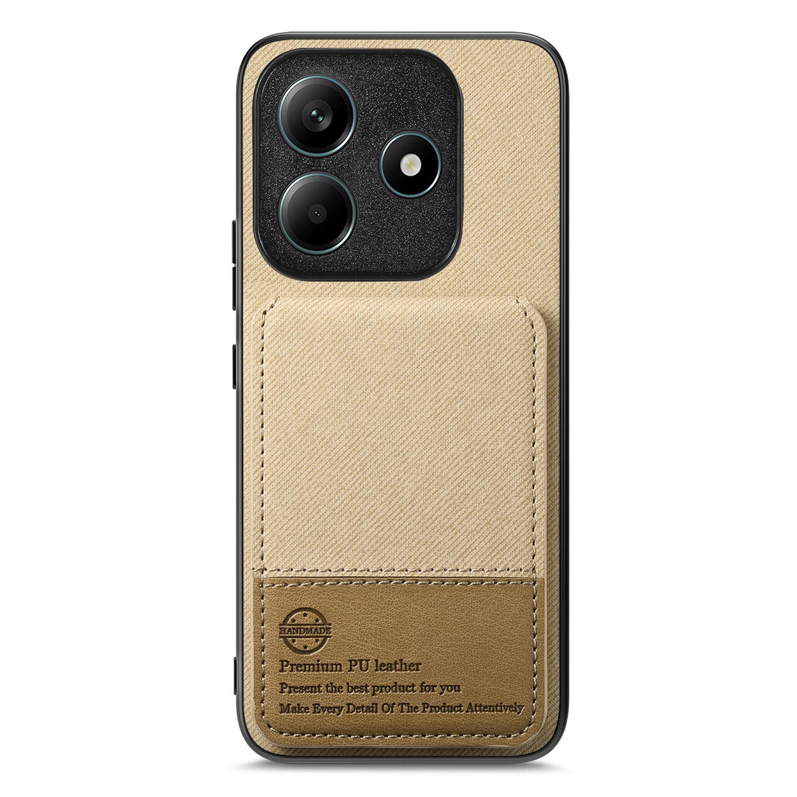 

Чохол для Xiaomi Redmi Note 14 5G З текстурою тканини Шкіра + ПК + ТПУ Блокування RFID Чохол для телефону з тримачем для карток F