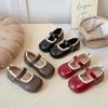 Spring 2026 Children's Lace Trim Leather Mary Jane Shoes - Non-slip, Soft Sole Baby Princess Shoes