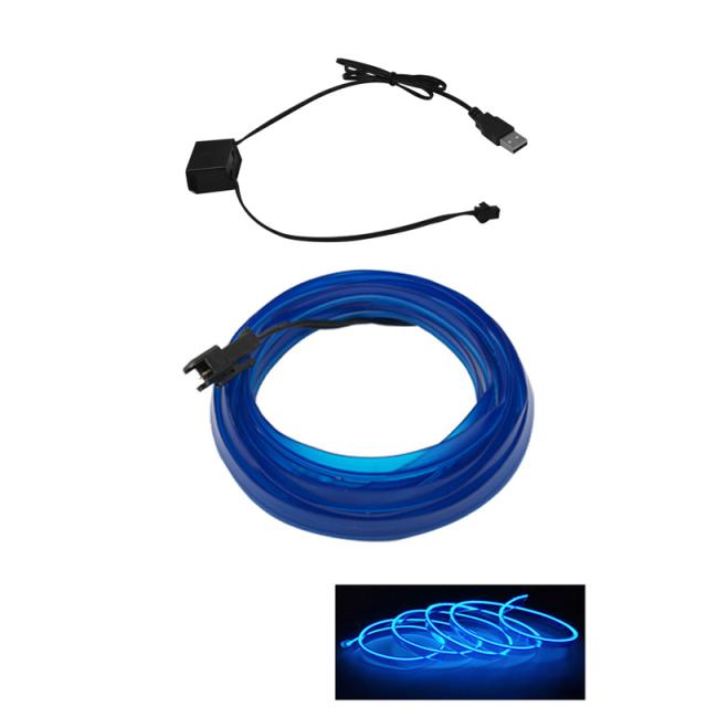 

Салон автомобиля светодиодный декоративный светильник EL проводка неоновая лента для авто DIY гибкий окружающий свет USB вечерние атмосферный диод 500cm