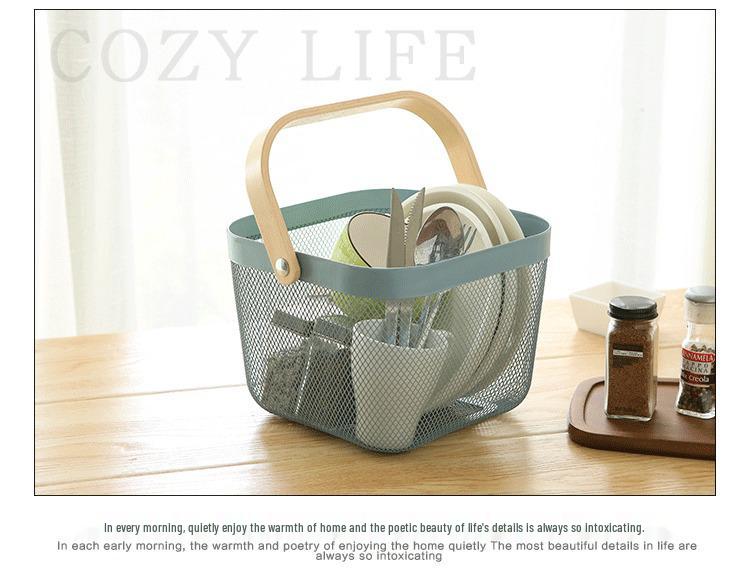 Multi-Purpose Metal Draining Basket for Vegetables, Fruits, and Laundry Storage