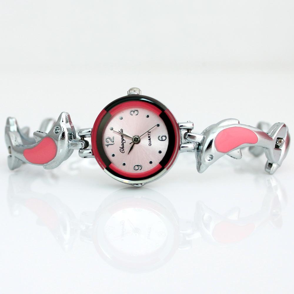 New Fashion Woman Girl dolphins Style Strap Quartz Bangle Bracelet Quartz Wrist Watch