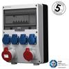 Bouwstroomverdeler Beveiligingen 32A 16A 4X230V Schuko Stopcontacten