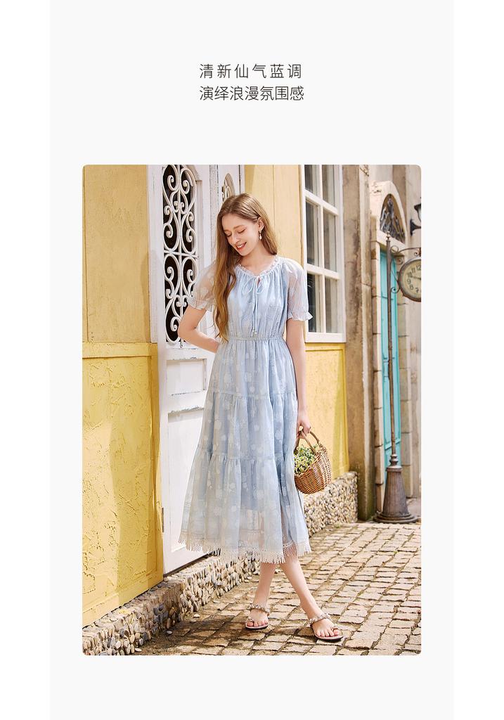 Embroidered Dress with Tassel Design