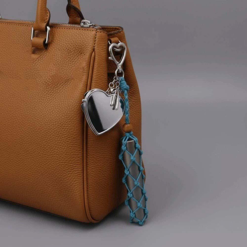 Wax Thread Lipstick Organizer Keychain Portable Lipsalve Cover Key Ring Bag Pedant