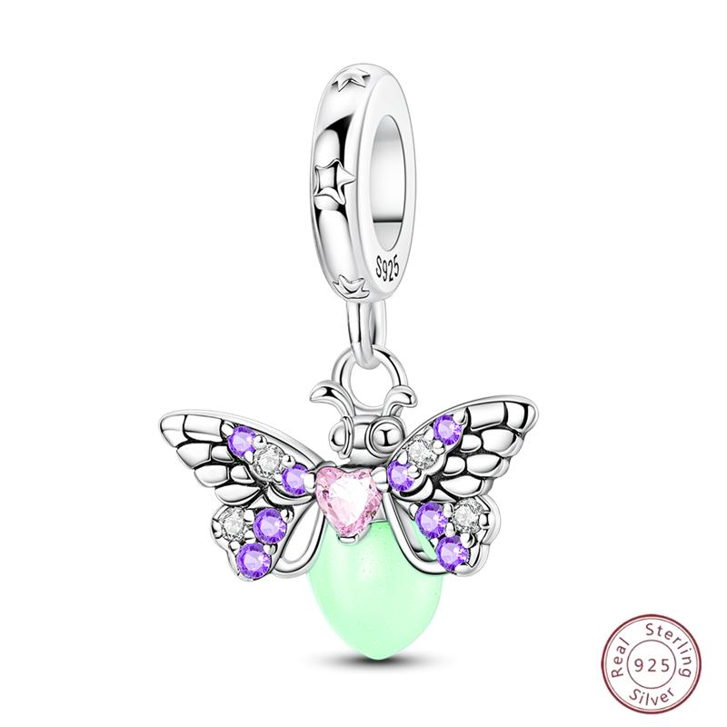 New Original Copper Beaded Bow Charm Blue Beads For Women Exquisite Diy Birthday Jewelry Gifts