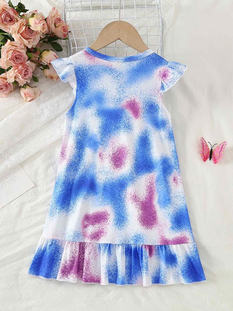 Little Girls Summer Dress, Cute Blue Unicorn Printed Soft Stretch Sleeveless Easter Dresses, Sundress for Kids 2-8 Year
