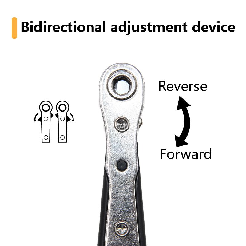 Double Head 36 Tooth Black Mini Ratchet Screwdriver Forward Reverse Wrench Cross Shaped Flat Screw Bits Repair Kit