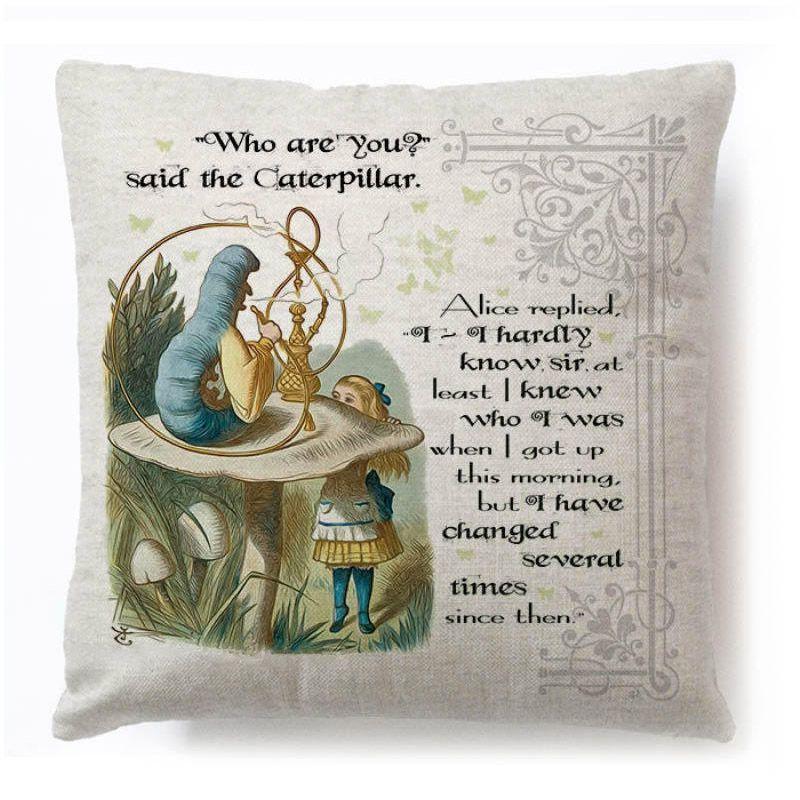 Cotton Linen Alice In Wonderland Pillow Case For A Charming Decor**