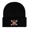 New England Beef Embroidered Knitted Hat European, American Autumn and Winter Outdoor Men's and Women's Thermal Pullover Hat Wool Hat