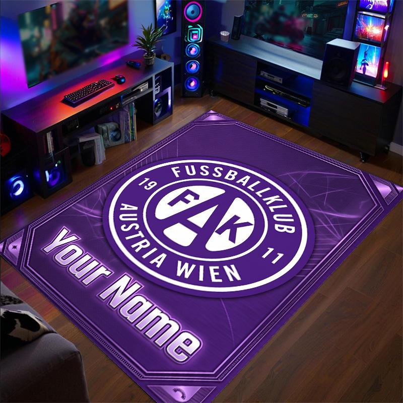 Crystal Velvet Rug Austria Wien FC Print Custom Name Text Floor Mat Home Decor