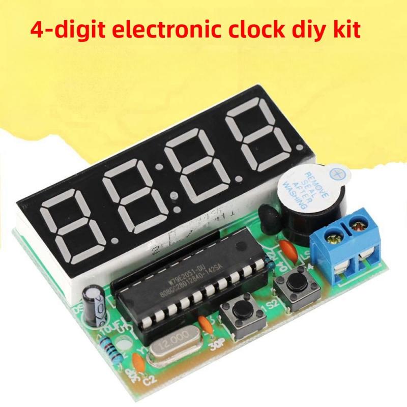 4Digit Digital Clock Single Chip Microcomputer Digital Clock Four-Digit Digital ClockDIYElectronic Kit Parts