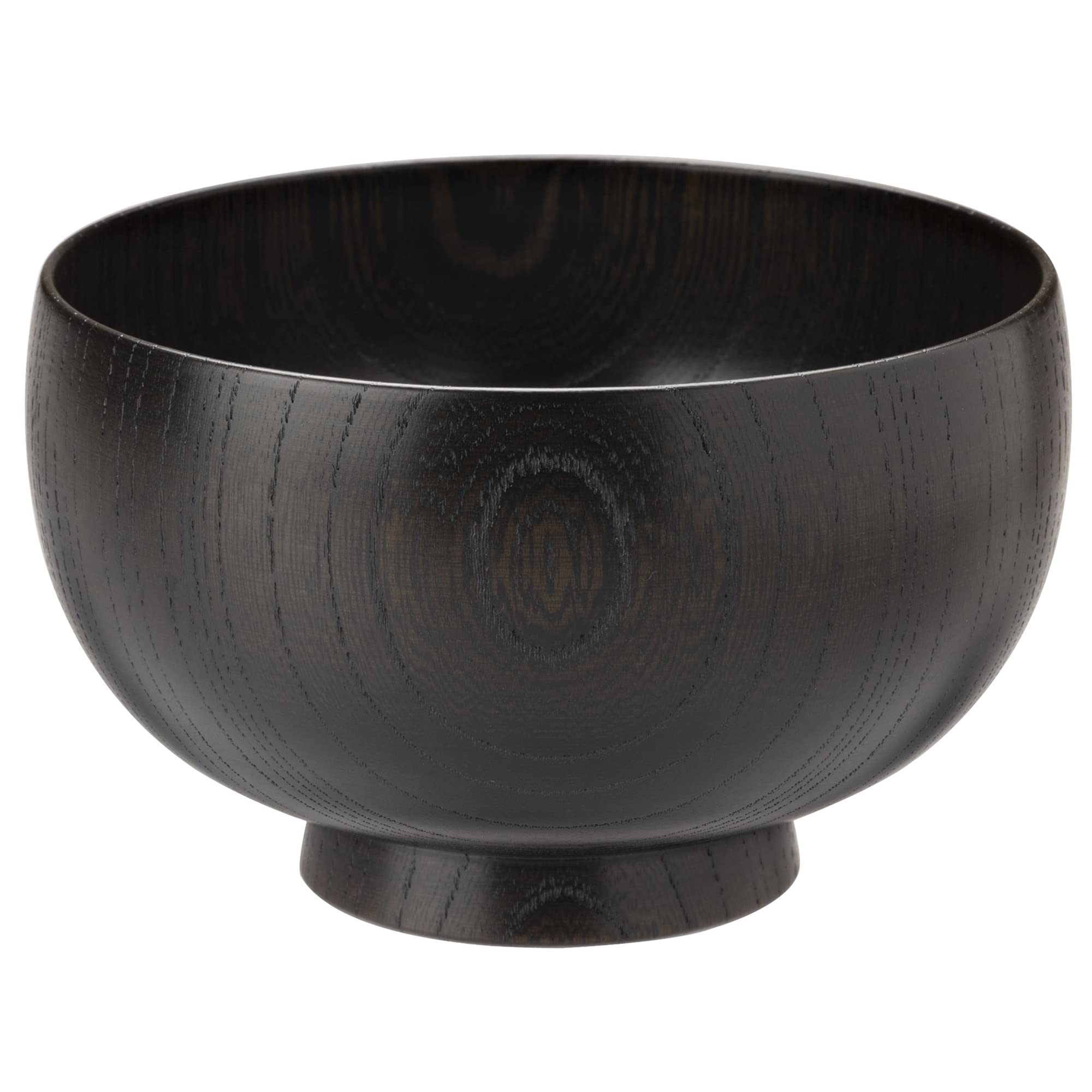 Shirasagi Mokkou Shirasagi Soup M Zelkova Jet Made in Japan (Yamanaka Lacquerware) Bowl, size, approx. 11cm, wood, Black,