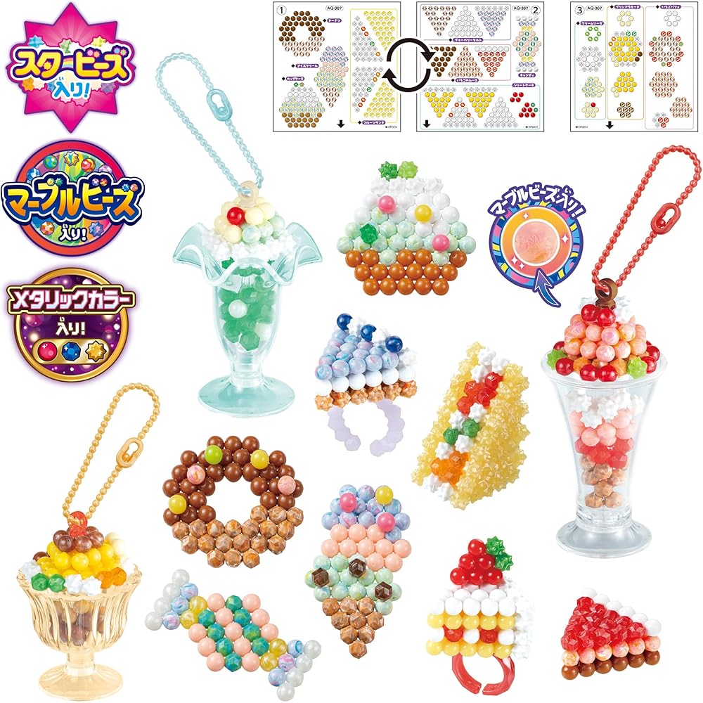 EPOCH Aquabeads Parfait and Sweets Accessory Set ST Mark Certified for Ages 6 and Up Toy Making Kit