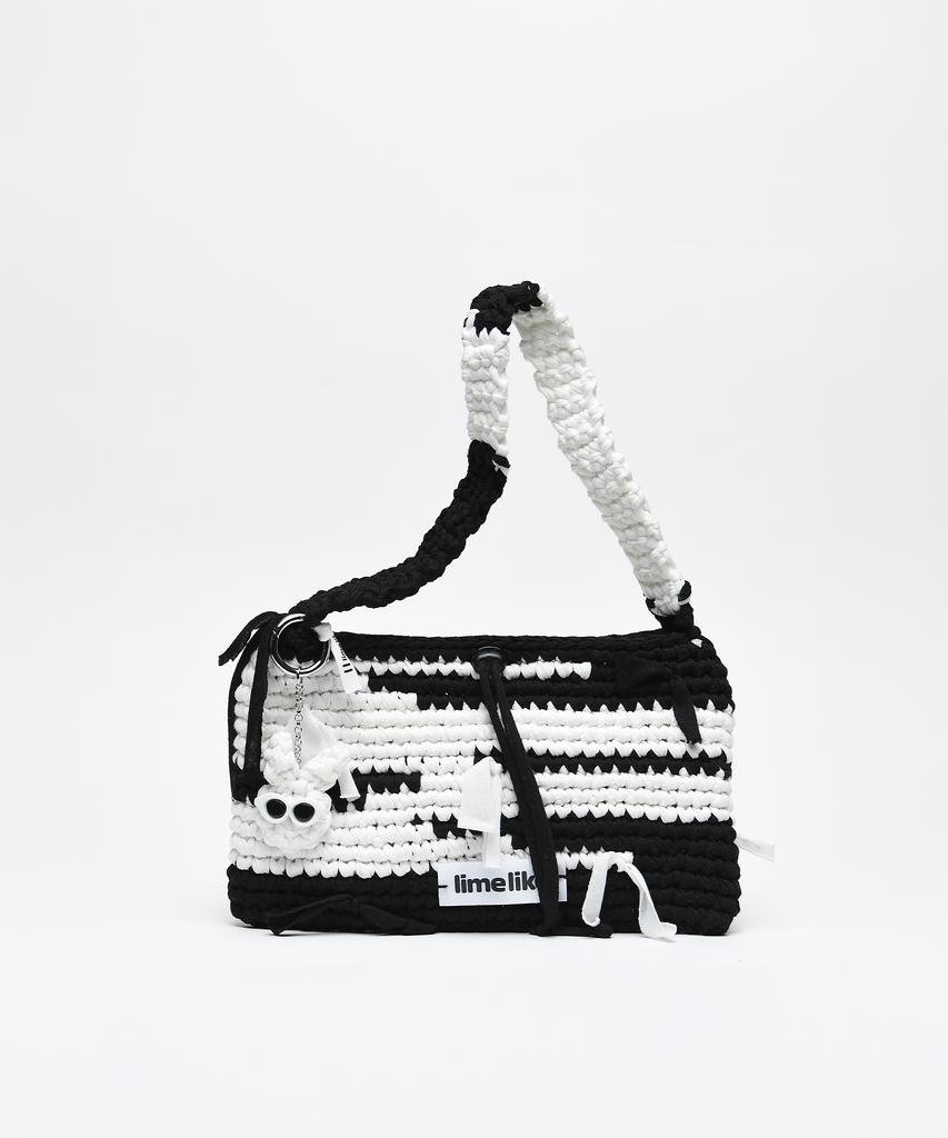 Limelike Becky Knit Bag_Black White