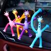 Suction cup giraffe robot telescopic toy with versatile light, elongated tube, children's cartoon creative puzzle toy