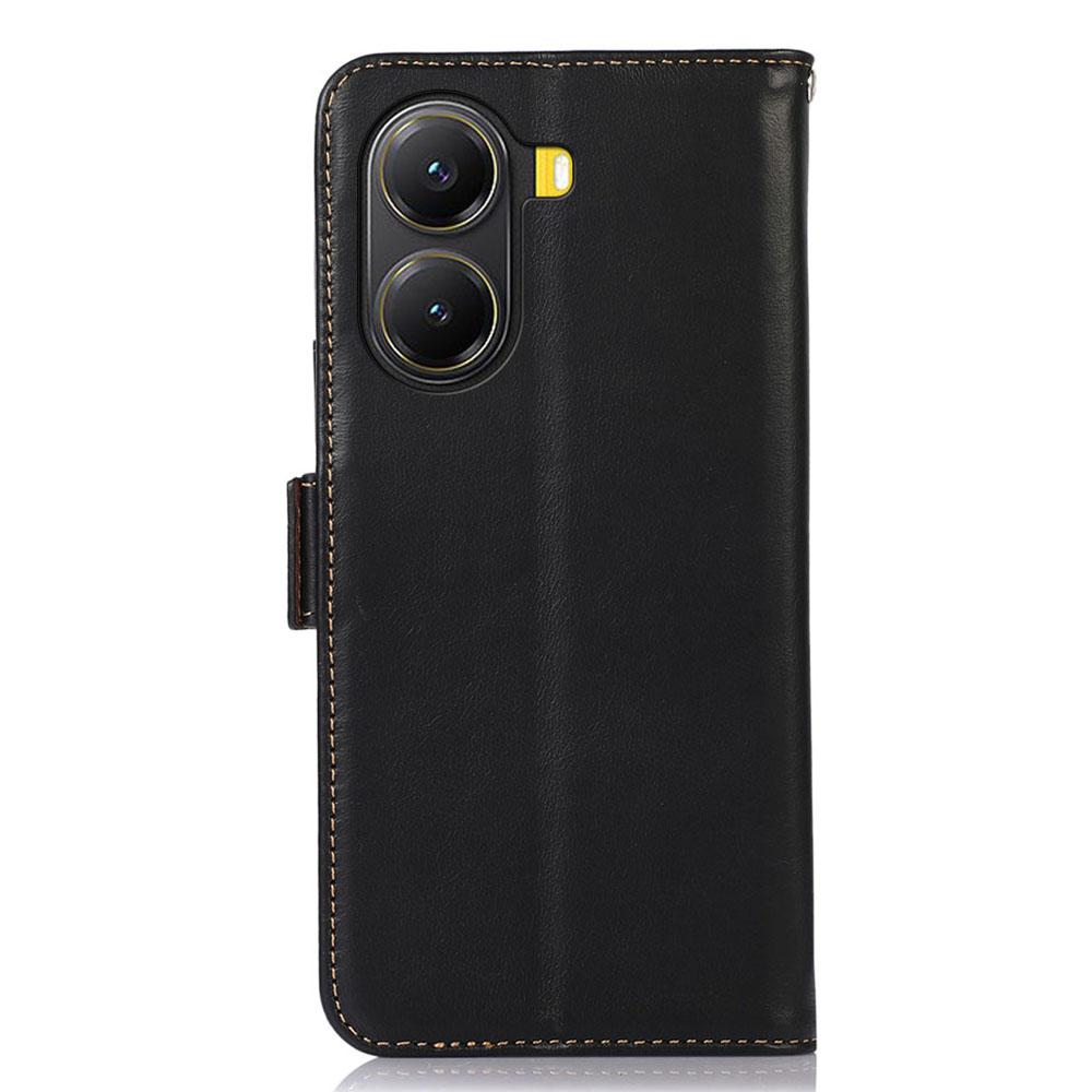 For Xiaomi Poco X7 Pro 5G Case RFID Blocking Genuine Cow Leather Wallet Phone Cover