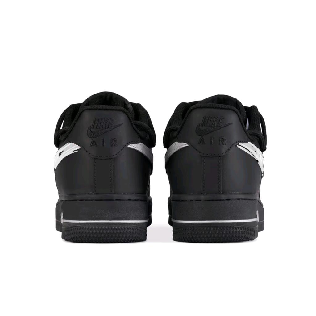 Nike Air Force 1 Graffiti Manuscript Slip Resistant Abrasion Resistant Low top Skateboard Shoes Unisex Black White CW2288-001(Team619-)