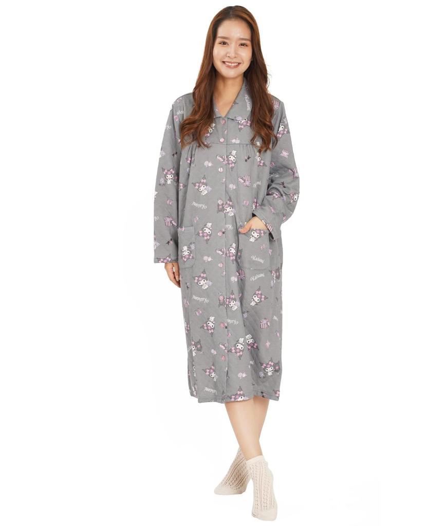 SAN1566 Kuromi Knit Quilt Dress Room Wear Kuromi Sanrio Makeup Kuromi [Southzak] Women's (Black/M-L Size)