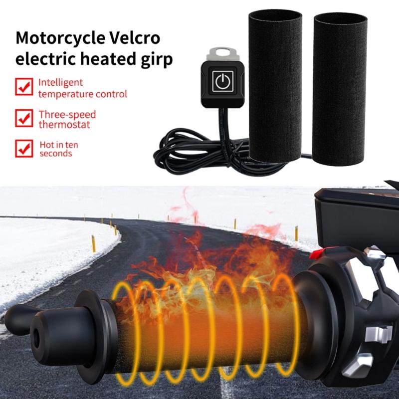 Motorcycle Heated Grips Handlebar Heating Film Warmer Kit for Motorcycle ATV