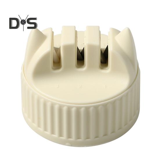 

Точилка для ножей, 3-ступенчатая точилка для кухонных ножей, грубая, мелкая, противоскользящая, быстрая заточка, инструмент для домашнего ресторана бежевый