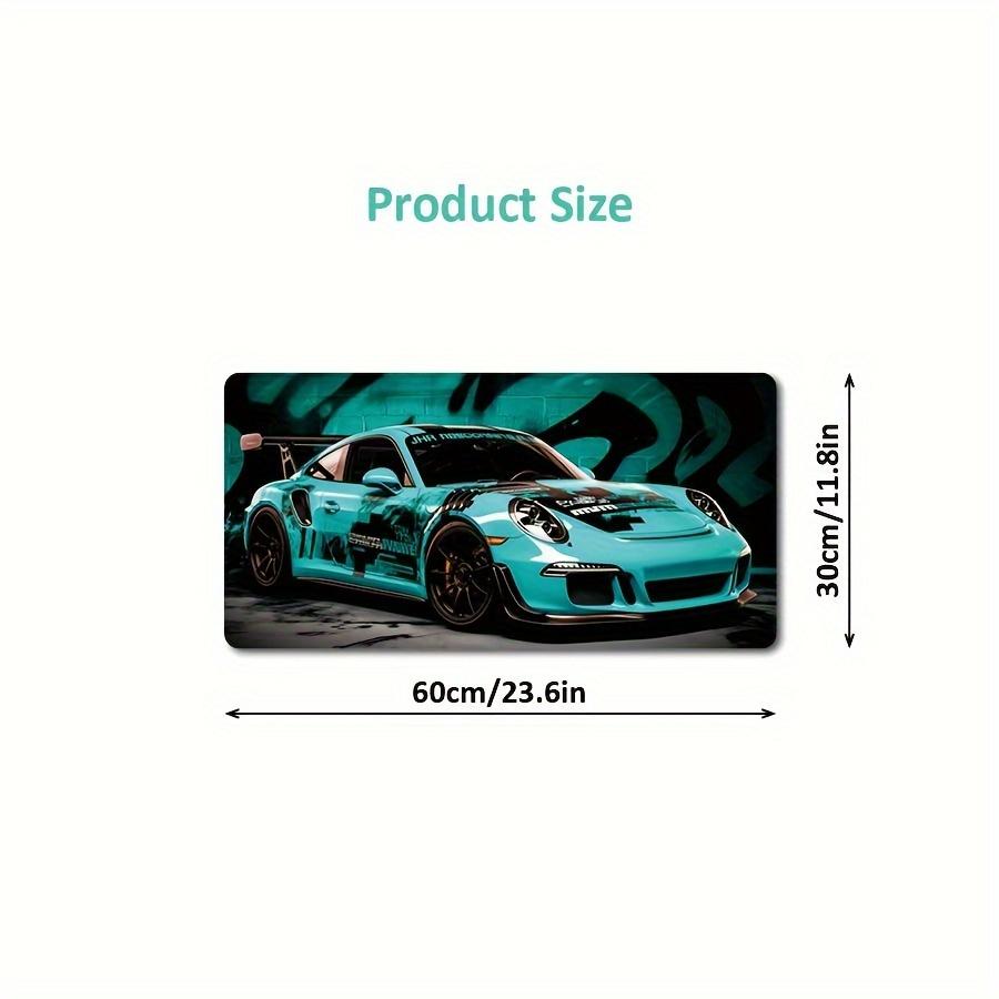 Stylish light blue Supercar mouse pad non-slip stitched edges Durable and comfortable gaming office desk mat desktop accessories
