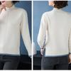 Fall/Winter Women's Semi-Turtleneck Sweater Thickened Loose Pullover Knitwear Split Stretch Knit Jumper