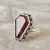 Retro punk style jewelry, creative niche imitation ruby ring, popular ring