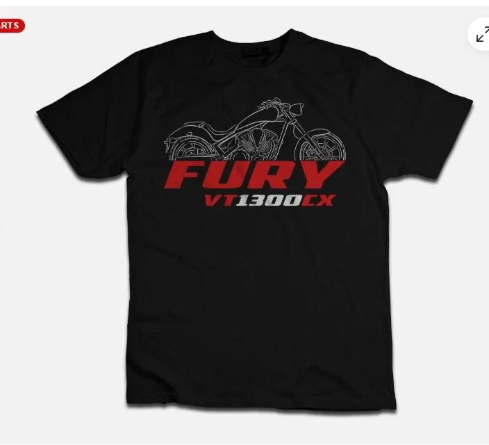 VT1300CX Fury 2009-2024 - Motorcycle T-Shirt for Riders ON TREND Unisex T-Shirt XL 1870₽
