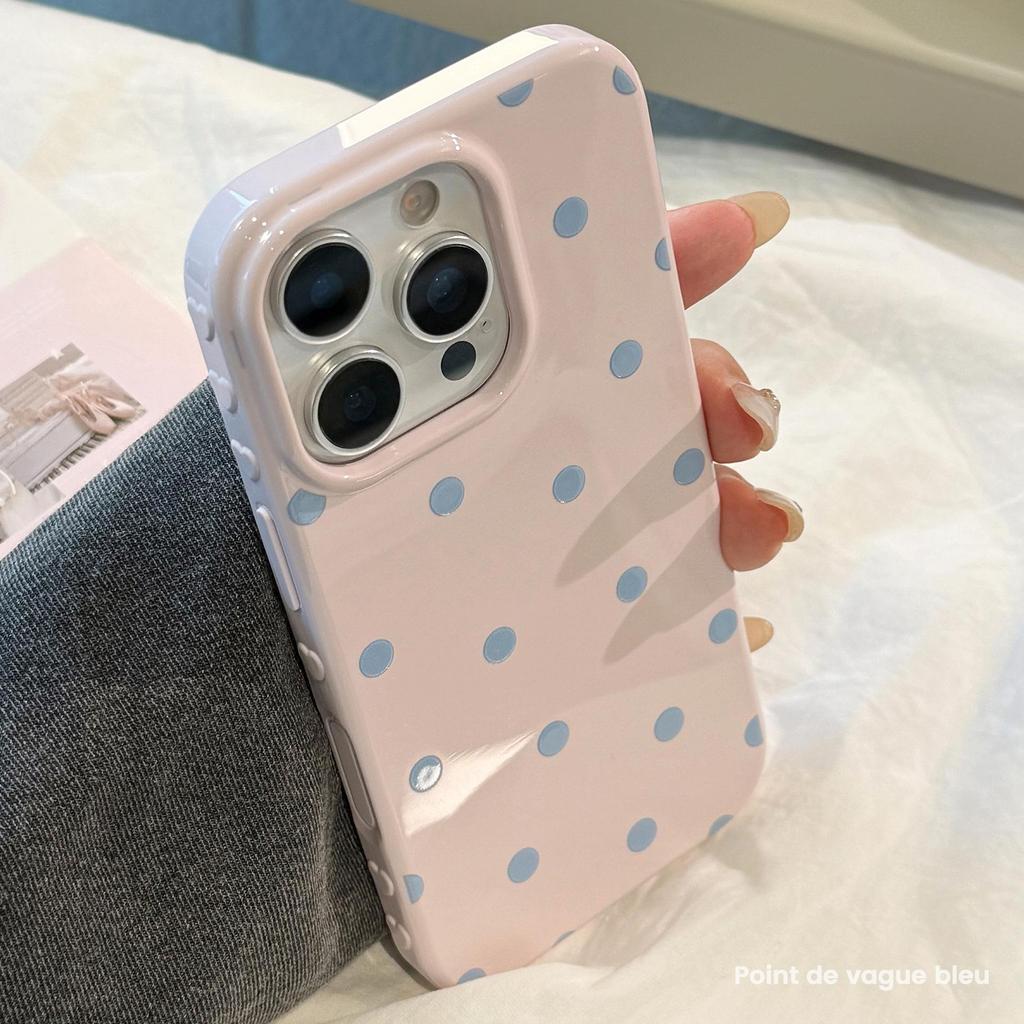 Kreatives blaues Polka-Dot-Handyhülle für iPhone 17 und iPhone 17 Pro Max