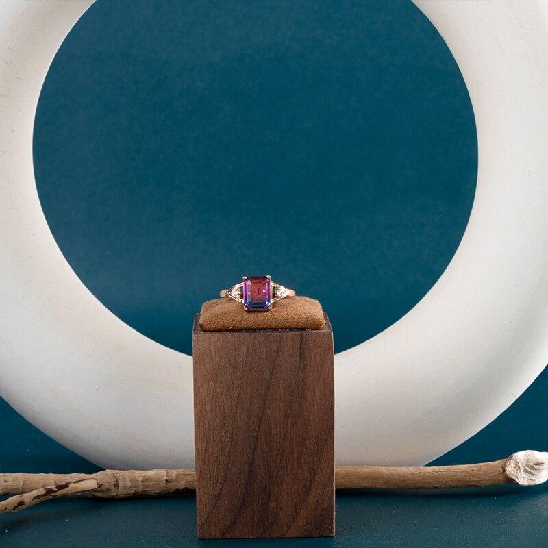 BELLA BOX Luxury Women Jewelry Cocktail Party Rings With Multicolour Zircon Stone Silver Plated Anniversary Party Ring Band Gift