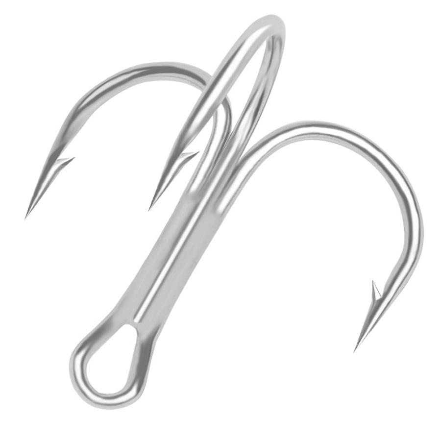 50pcs Barbed Fishing Treble Hooks Mix 2-10# High Strength Carbon Steel Hooks for Ice Sea Carp Fishing Lure Sharp Durable Tackle 260319