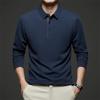 Nou Tricou Polo Casual de Afaceri pentru Bărbați, cu Mânecă Lungă, Culoare Uni, la Modă, Călduros, Confortabil, Versatil pentru Patru Sezoane