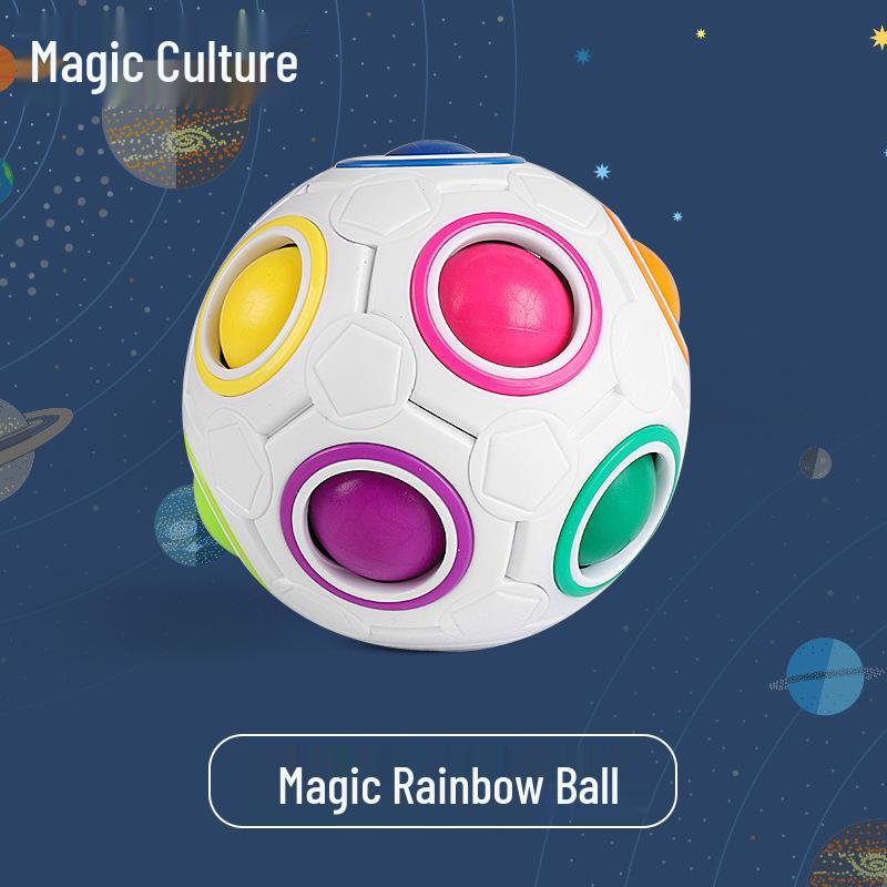 Cross-Border Children's Educational Magic Rainbow Ball - Special-Shaped Decompression Cube Toy