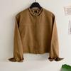 Honey J Women Suede Cut Pocket No Collar Back Banding Jacket 3color