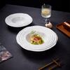 White Straw Hat Bowl Ceramics Dining Plate Soup Bowls Fruit Plate Salad Bowls Pasta Dish Noodle Bowl Dessert Plates Snack Tray