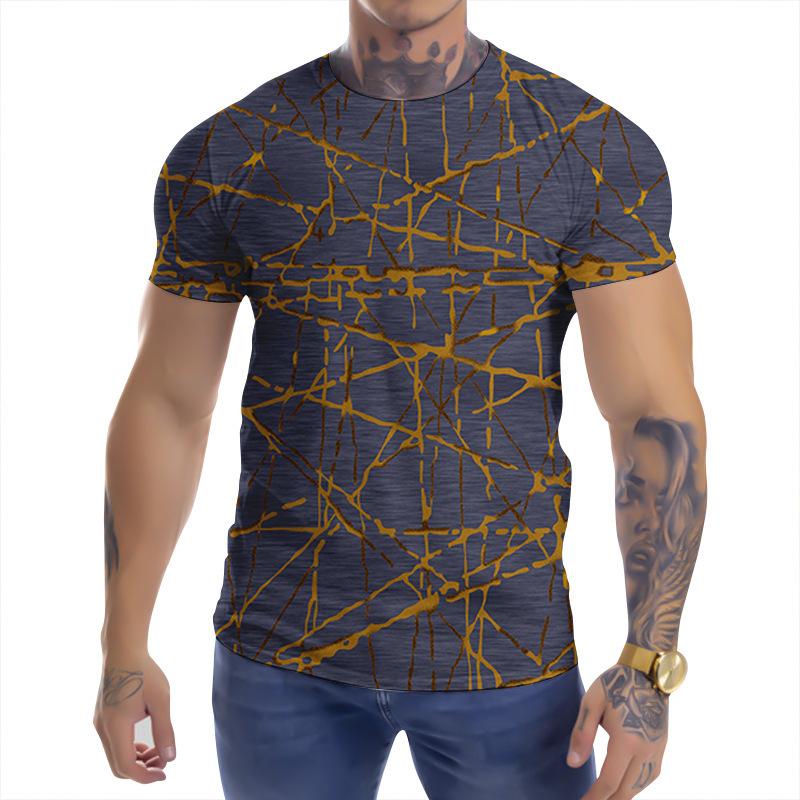 New Summer European and American Fashion New Personalized Printed Men's Wear Street Leisure Sports 3D T-shirt
