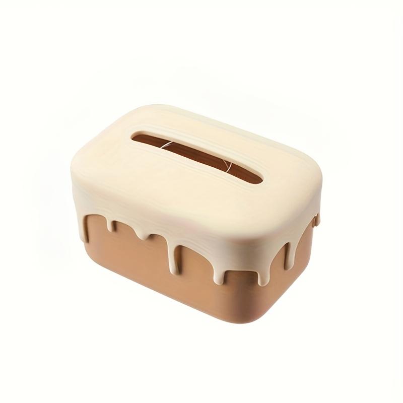 1 pz Copertura Decorativa per Scatola di Fazzoletti Stile Morbido, Meccanismo a Molla, Non Lavabile, Plastica, Forma Quadrata con Design Gocciolante per Decorazione Casa Bagno