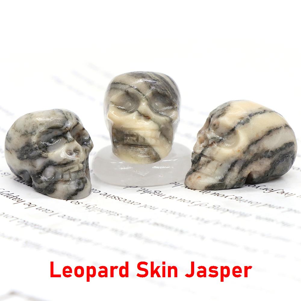 Natural Crystal Skull Ghost Head Statue Rose Quartz Stone Reiki Collectible Diy Gem Carved Spiritual Wicca Home Decor Gift 30Mm